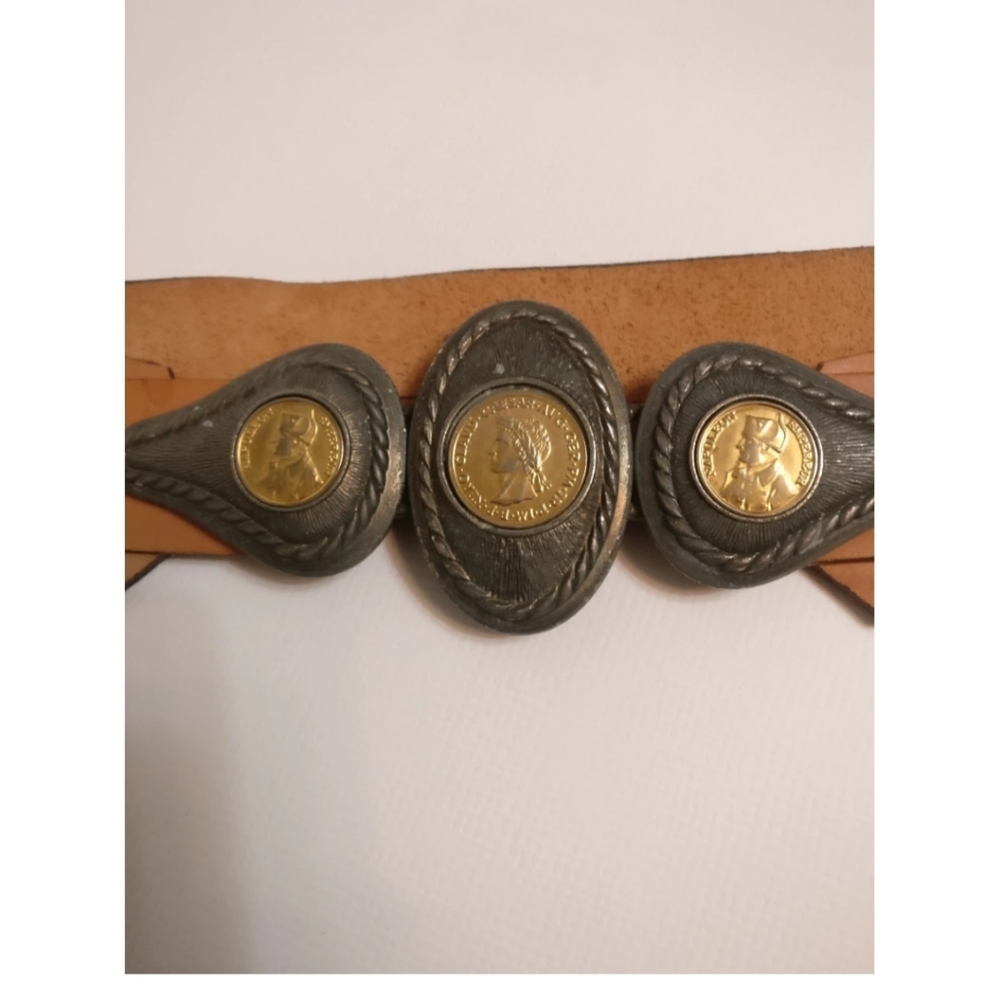 🇨🇦 Vintage 80s leather belt by M.Robichaud - Picture 5 of 7
